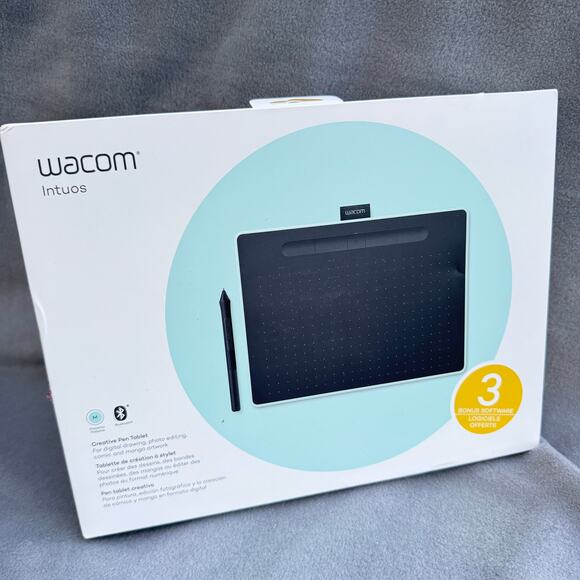 Wacom Intuos CTL-6100WL Bluetooth Graphics Tablet Medium Pistachio Pen Cable - Picture 9 of 9